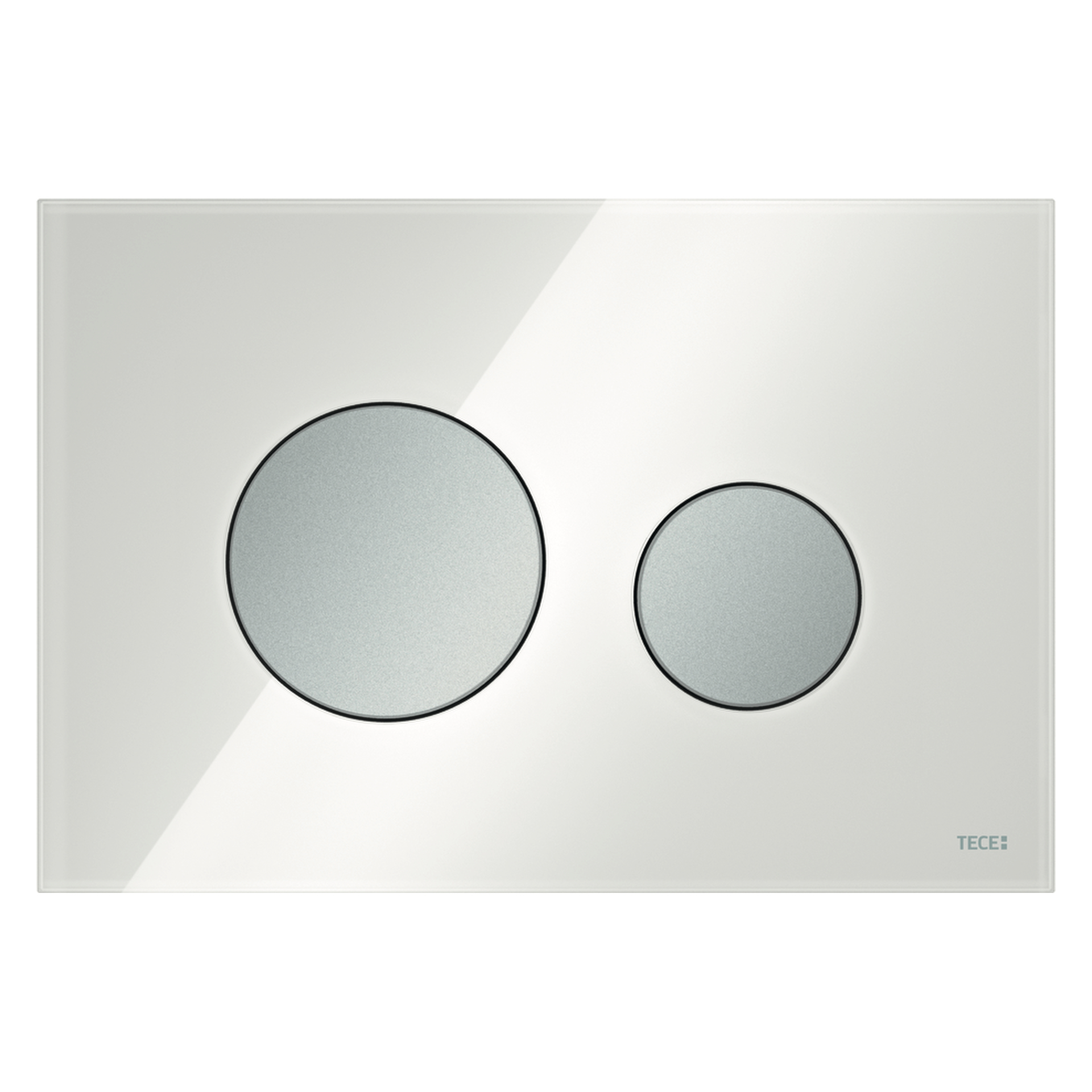 TECEloop WC-Betätigungsplatte Glas weiß Tasten Chr. mit Zweimengentech.