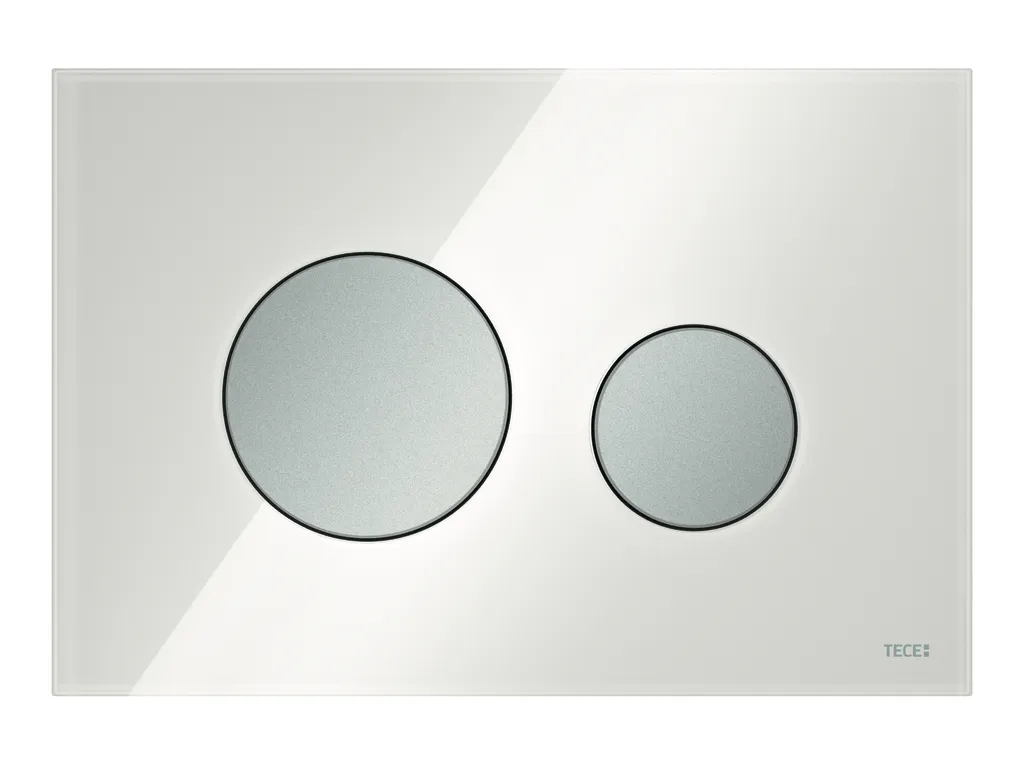 loop WC-Betätigungsplatte Zweimengen Glas weiß glzd. Tasten Chrom matt loop WC-Betätigungsplatte Zweimengen Glas weiß glzd. Tasten Chrom matt