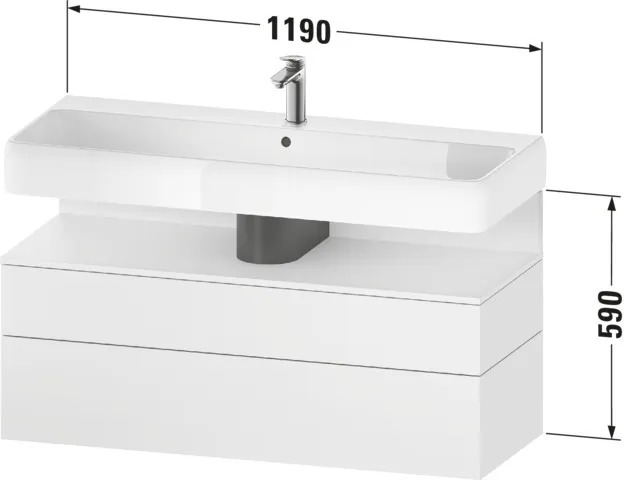 Duravit Waschtischunterschrank wandhängend „Qatego“ 119 × 59 × 47 cm in, ohne Beleuchtung