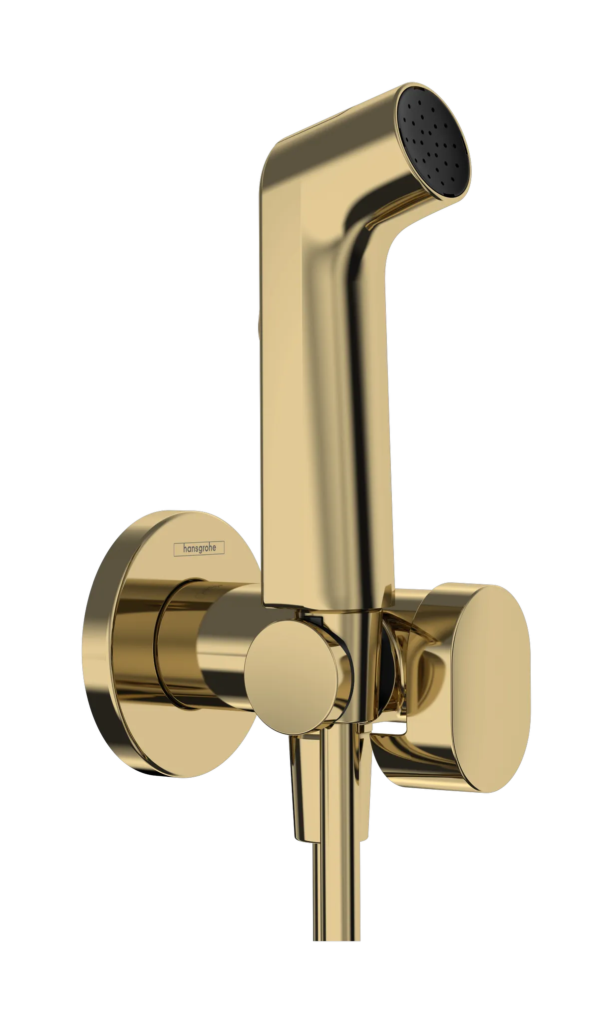 Hansgrohe Bidette Handbrause EcoSmart Polished Gold Optic, 1-Jet, 28 mm Brausekopf, 1.250 mm Schlauchlänge, mit Rückflussverhinderer und integriertem Brausehalter Hansgrohe Bidette Handbrause EcoSmart Polished Gold Optic, 1-Jet, 28 mm Brausekopf, 1.250 mm Schlauchlänge, mit Rückflussverhinderer und integriertem Brausehalter