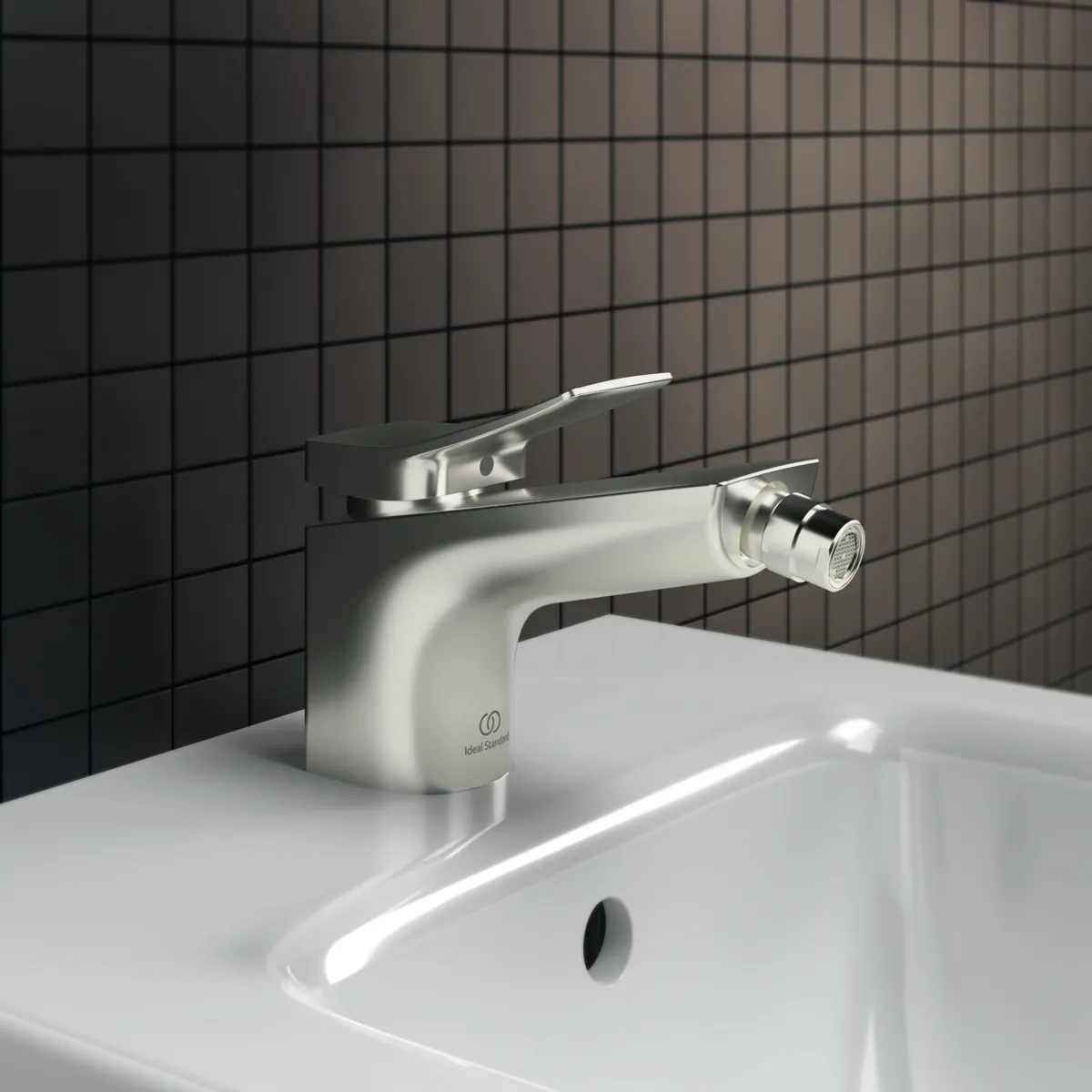 Ideal Standard Bidetarmatur CONCA Atelier Collections, Ausladung 133mm, Silver Storm