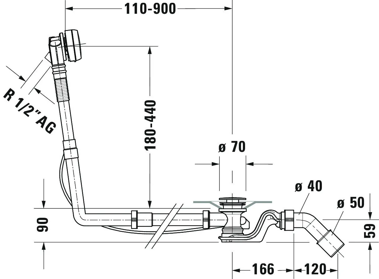Duravit Ab- und Überlaufgarnitur für Badewannen mit Zulauf Modell 792211 Duravit Ab- und Überlaufgarnitur für Badewannen mit Zulauf Modell 792211
