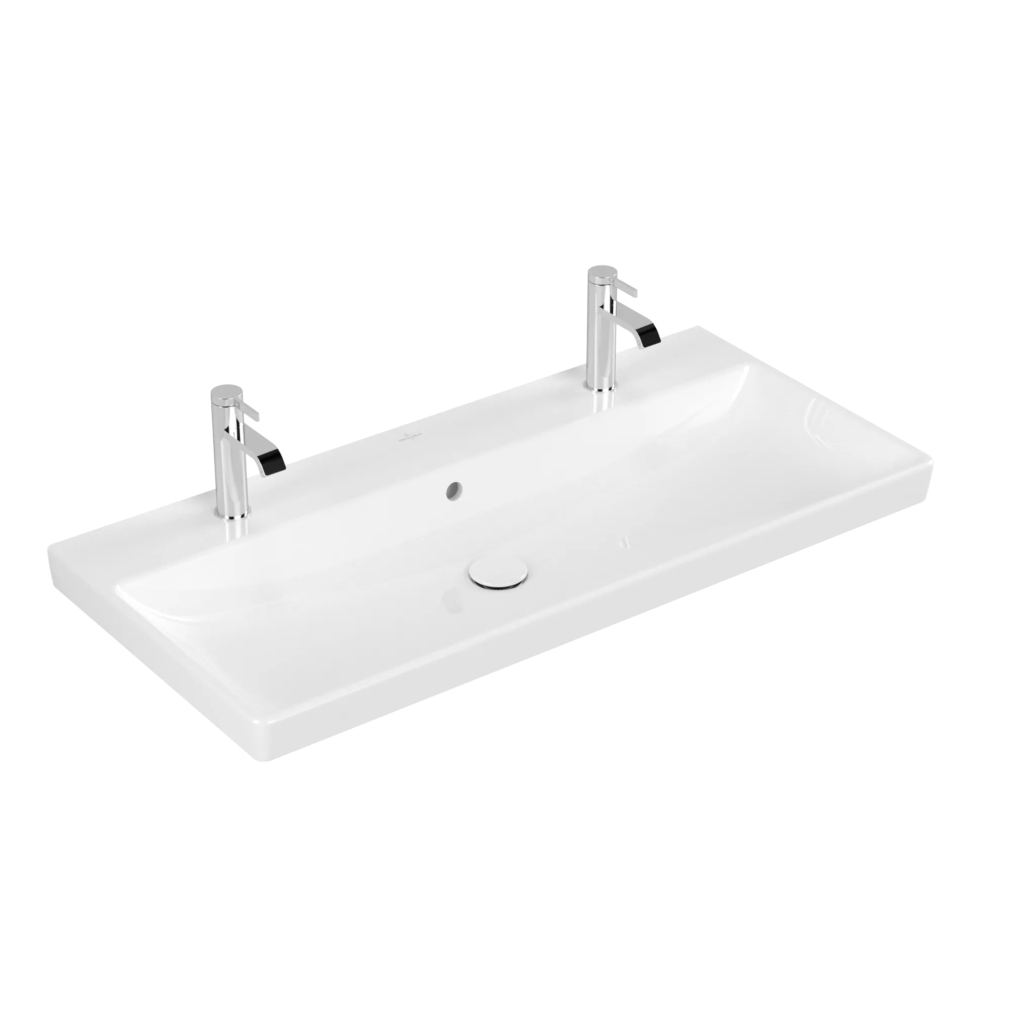 Villeroy & Boch Wandwaschtisch „Avento“ 1000 × 470 × 180 mm, für Becken mittig, Hahnlochposition links und rechts, mit Hahnlochbohrung in Weiß Alpin Becken: mittig / Farbe: Weiß Alpin / Größe: 100 × 47 cm / Hahnlochbohrung: mit 2×1 Hahnlochbohrung / Hahnlochposition: links und rechts / Oberflächenveredelung: ohne Oberflächenveredelung / Überlauf: mit Überlauf Villeroy & Boch Wandwaschtisch „Avento“ 1000 × 470 × 180 mm, für Becken mittig, Hahnlochposition links und rechts, mit Hahnlochbohrung in Weiß Alpin Becken: mittig / Farbe: Weiß Alpin / Größe: 100 × 47 cm / Hahnlochbohrung: mit 2×1 Hahnlochbohrung / Hahnlochposition: links und rechts / Oberflächenveredelung: ohne Oberflächenveredelung / Überlauf: mit Überlauf
