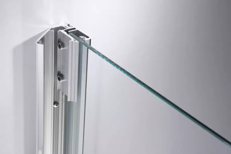 HSK Drehtür, pendelbar an Nebenteil „Aperto Pro“ Glas Mattierung mittig (65 cm), Profile Gunmetal gebürstet, H: 2000 mm