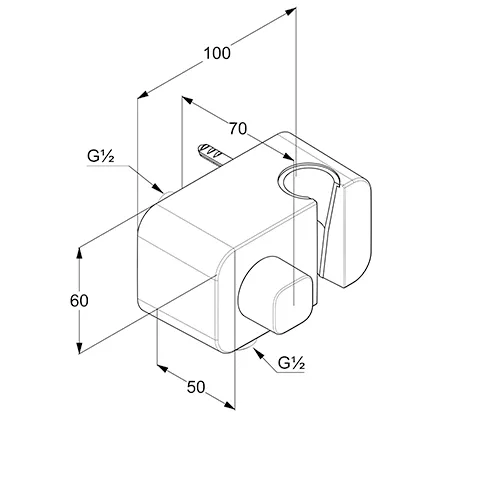 Kludi A-QA Wand-Anschlussbogen mit Brausehalter und Keramik-Absperrventil chrom Kludi A-QA Wand-Anschlussbogen mit Brausehalter und Keramik-Absperrventil chrom