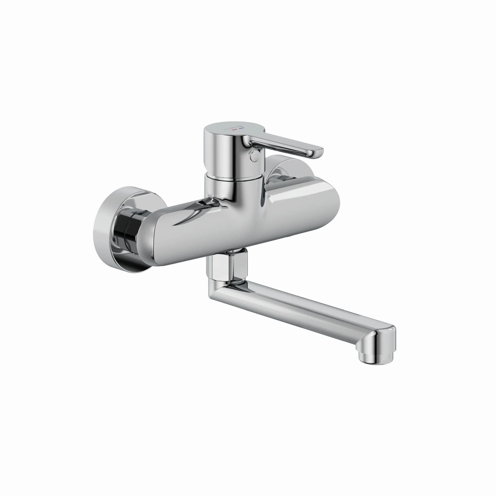 Kludi-M1 Spültisch-Wand-Armatur DN 15 Chrom, 160 mm, Einhebelmischer, Wandmontage, geschlossener Hebel, Metall, schwenkbarer Auslauf