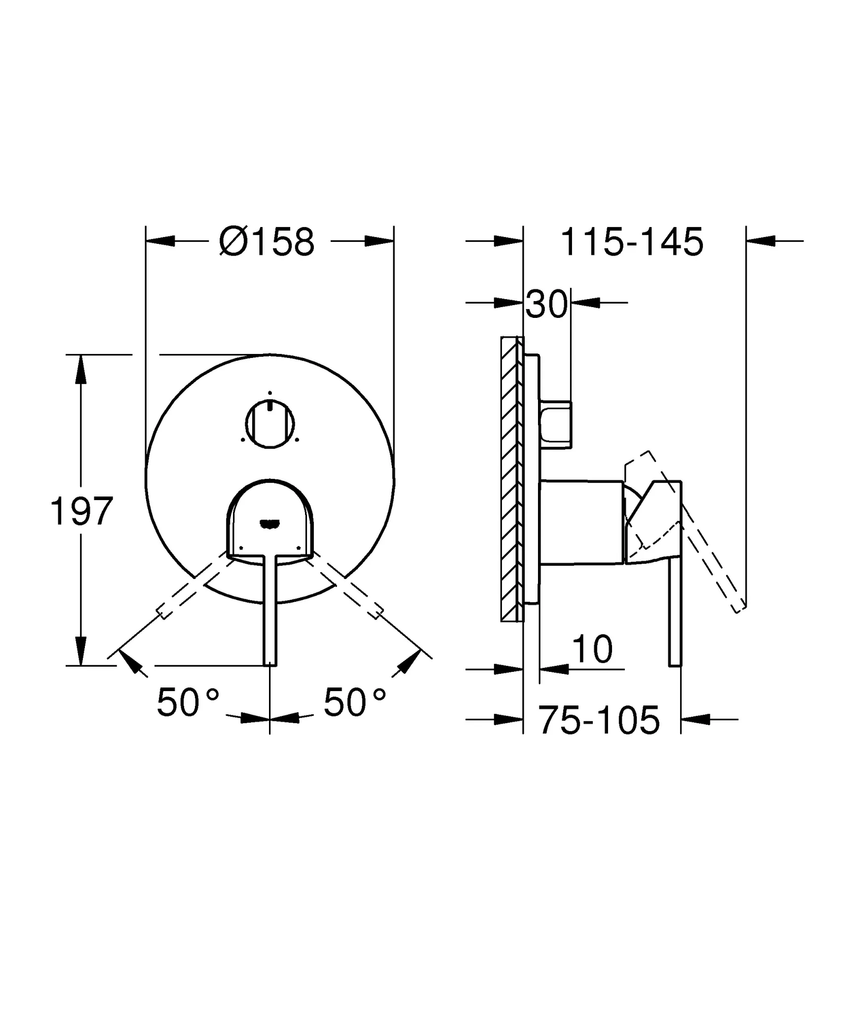 Grohe Plus Einhandbatterie mit 3-Wege Umstellung hard graphite gebürstet Grohe Plus Einhandbatterie mit 3-Wege Umstellung hard graphite gebürstet