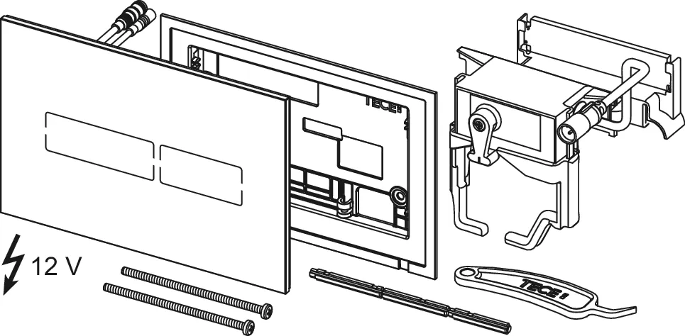 lux Mini WC-Betätigungsplatte, Glas schwarz glänzend lux Mini WC-Betätigungsplatte, Glas schwarz glänzend