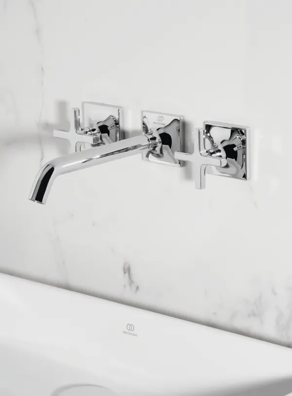 Ideal Standard Wand-Waschtischarmatur Joy Neo Ausladung 209mm Kreuzgriffe Chrom Ideal Standard Wand-Waschtischarmatur Joy Neo Ausladung 209mm Kreuzgriffe Chrom