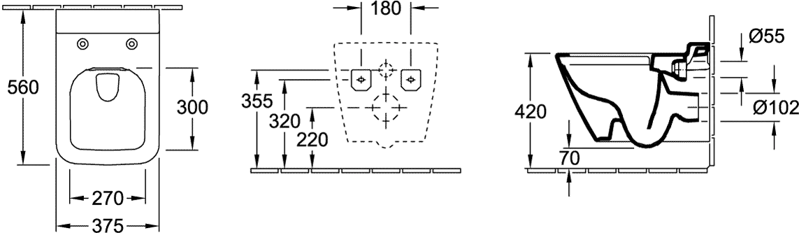 Wand-Tiefspül-WC DirectFlush „Finion“ 37,5 × 35 × 56 cm in Weiß Alpin mit CeramicPlus, ohne Spülrand Wand-Tiefspül-WC DirectFlush „Finion“ 37,5 × 35 × 56 cm in Weiß Alpin mit CeramicPlus, ohne Spülrand