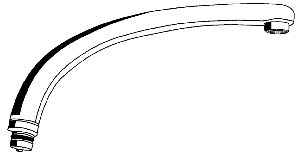 GROHE Gussauslauf 13429 Ausladung 225mm für Florida SPT-Batterie 31660 chrom