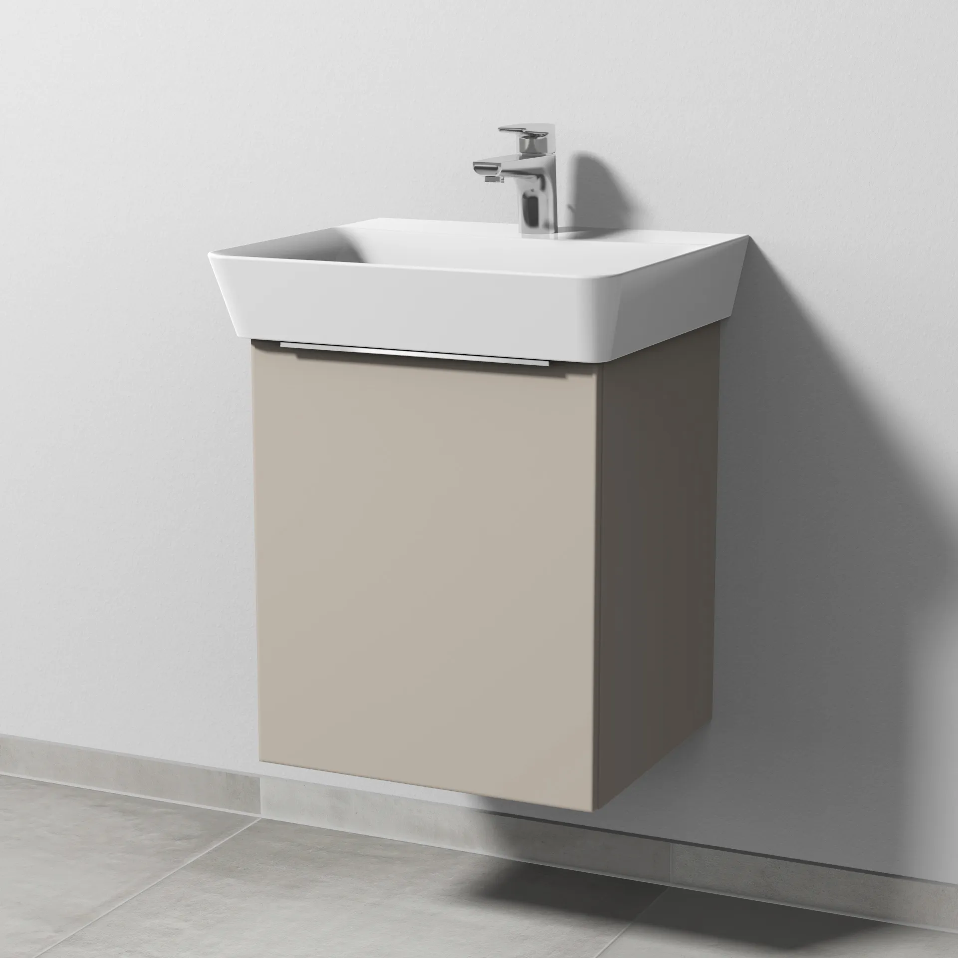 Sanipa Waschtischunterschrank „3way“ passend zu Keramik-Waschtische Connect Air Cube von Ideal Standard 430 × 513 × 392 mm in Kaschmir (matt), 