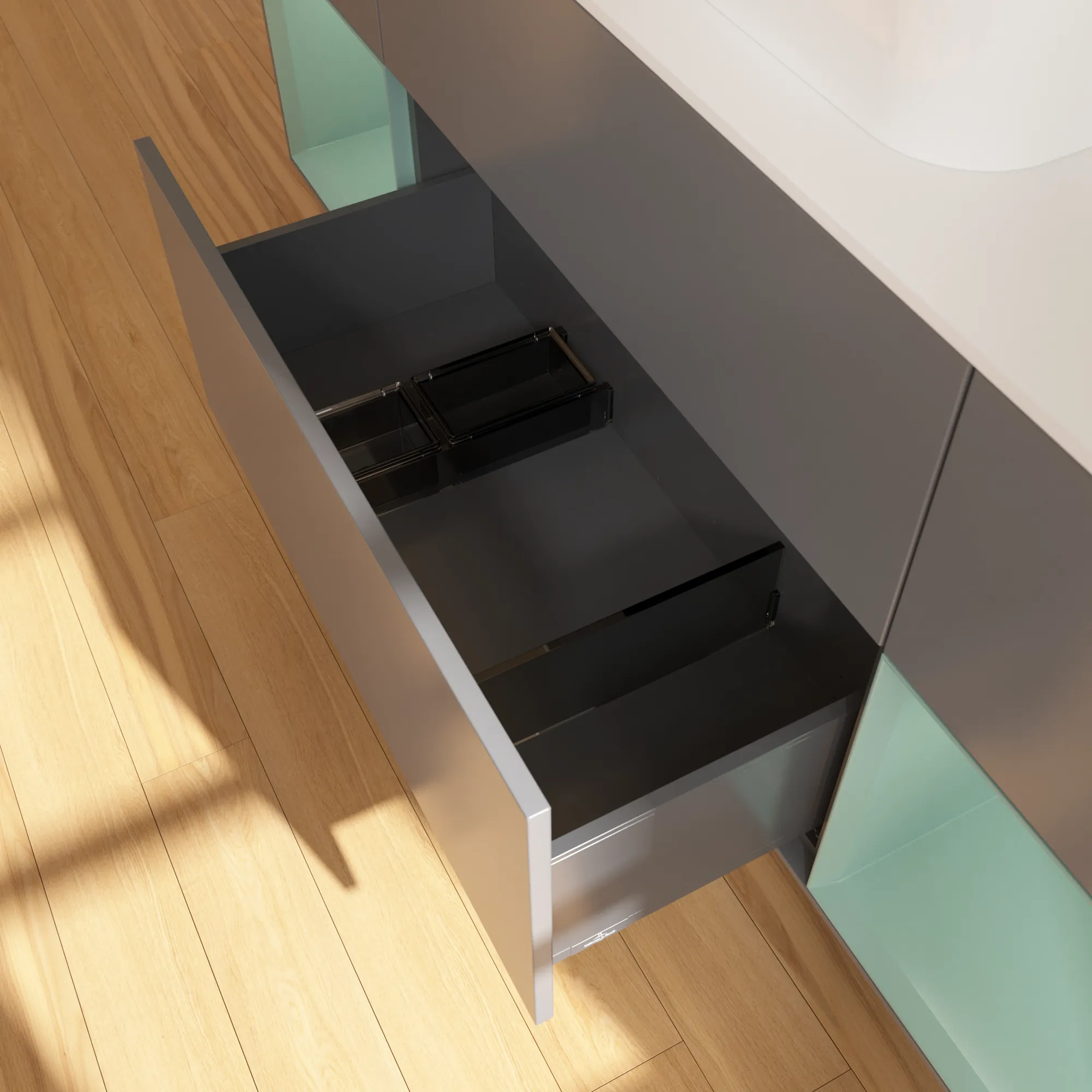 Villeroy & Boch Waschtischunterschrank „Finion“ für Schrankwaschtisch 1600 × 603 × 501 mm Anthracite Matt Lacquer, für Becken mittig Villeroy & Boch Waschtischunterschrank „Finion“ für Schrankwaschtisch 1600 × 603 × 501 mm Anthracite Matt Lacquer, für Becken mittig
