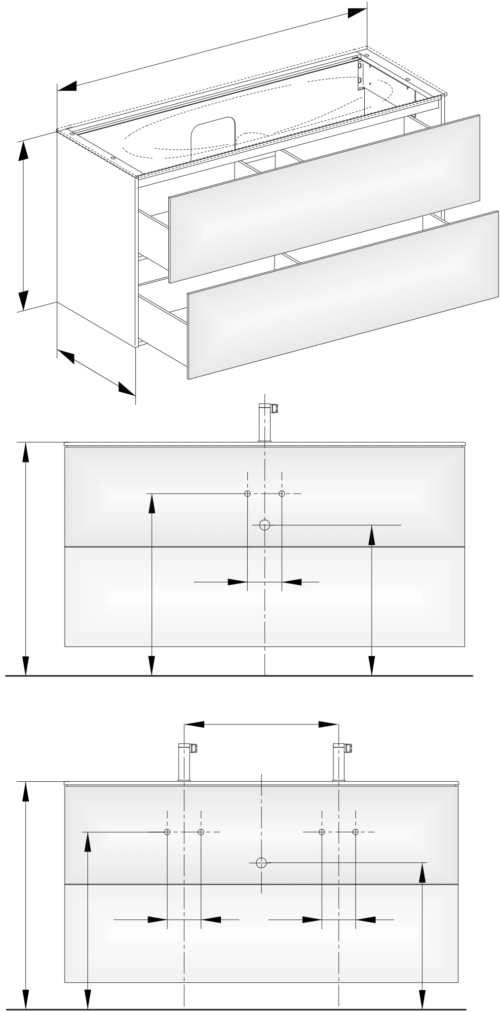 KEUCO EDITION 11 Waschtischunterbau anthrazit/Glas anthrazit 1400x700x535mm KEUCO EDITION 11 Waschtischunterbau anthrazit/Glas anthrazit 1400x700x535mm