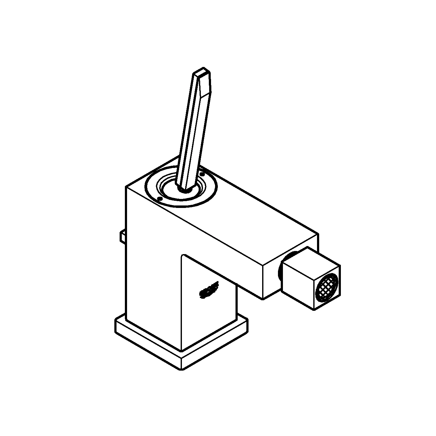 Einhand-Bidetbatterie Eurocube Joy 23664, Einlochmontage, Zugstangen-Ablaufgarnitur 1 1/4'', chrom