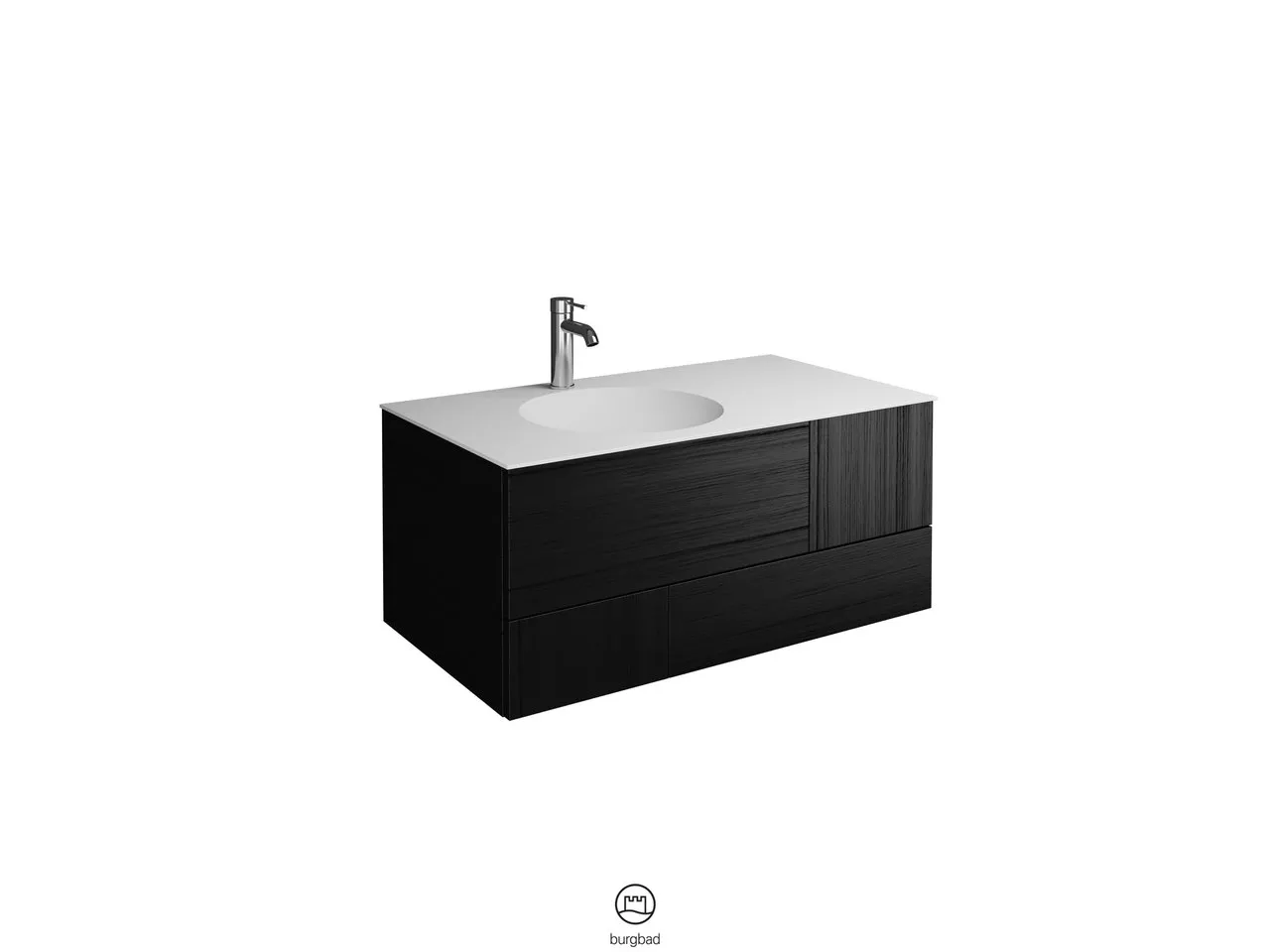 burgbad Coco HGL Waschtisch Set SFHR060 Mineralguss 505x606x406