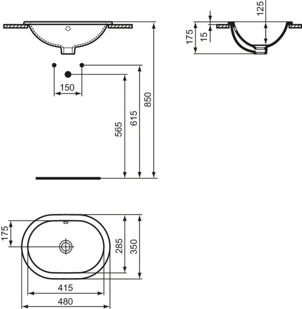 Waschbecken „Connect“ 48 × 35 × 17,5 cm Waschbecken „Connect“ 48 × 35 × 17,5 cm