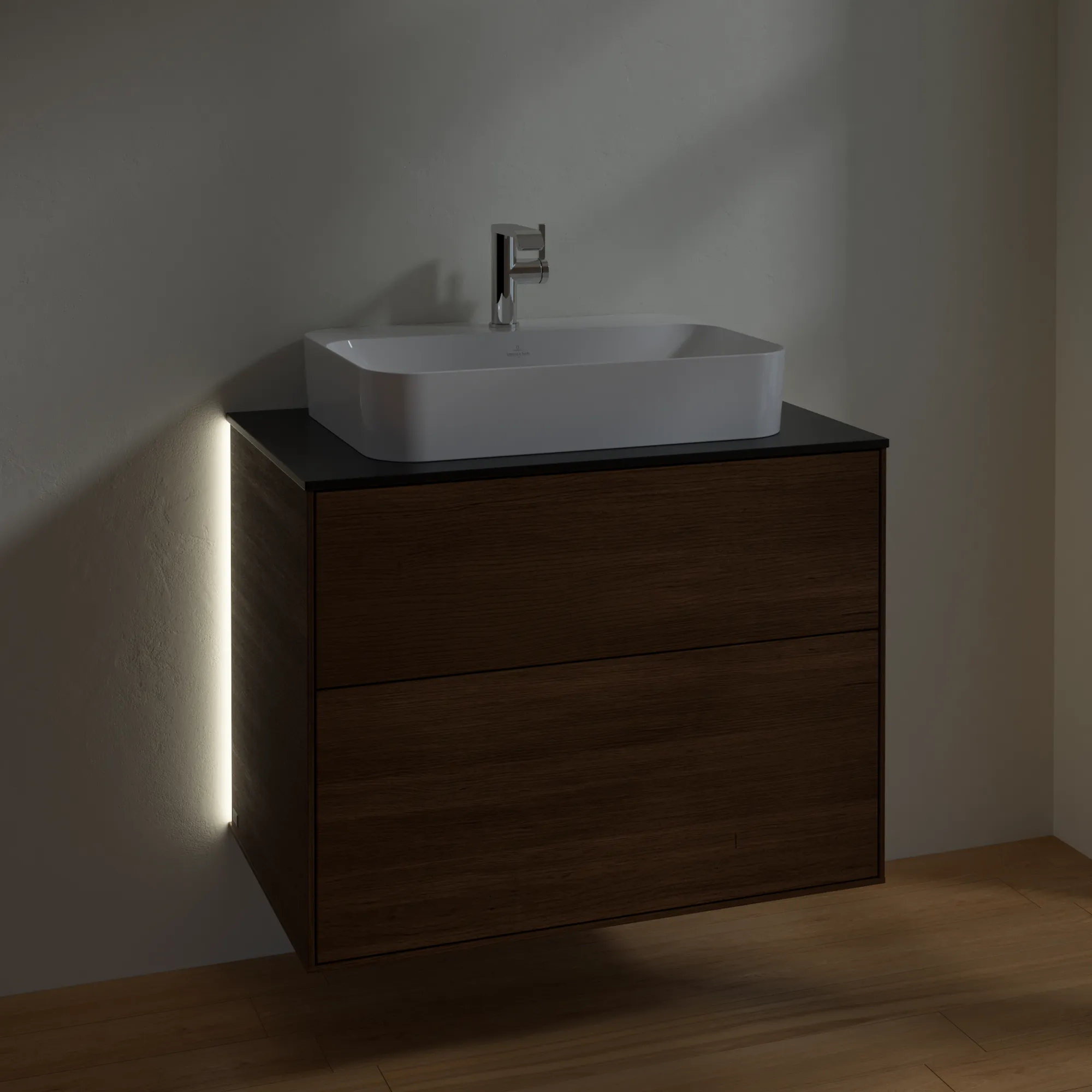 Villeroy & Boch Finion Waschbeckenunterschrank G34, 800x603x501mm, Holz, mit LED-Beleuchtung