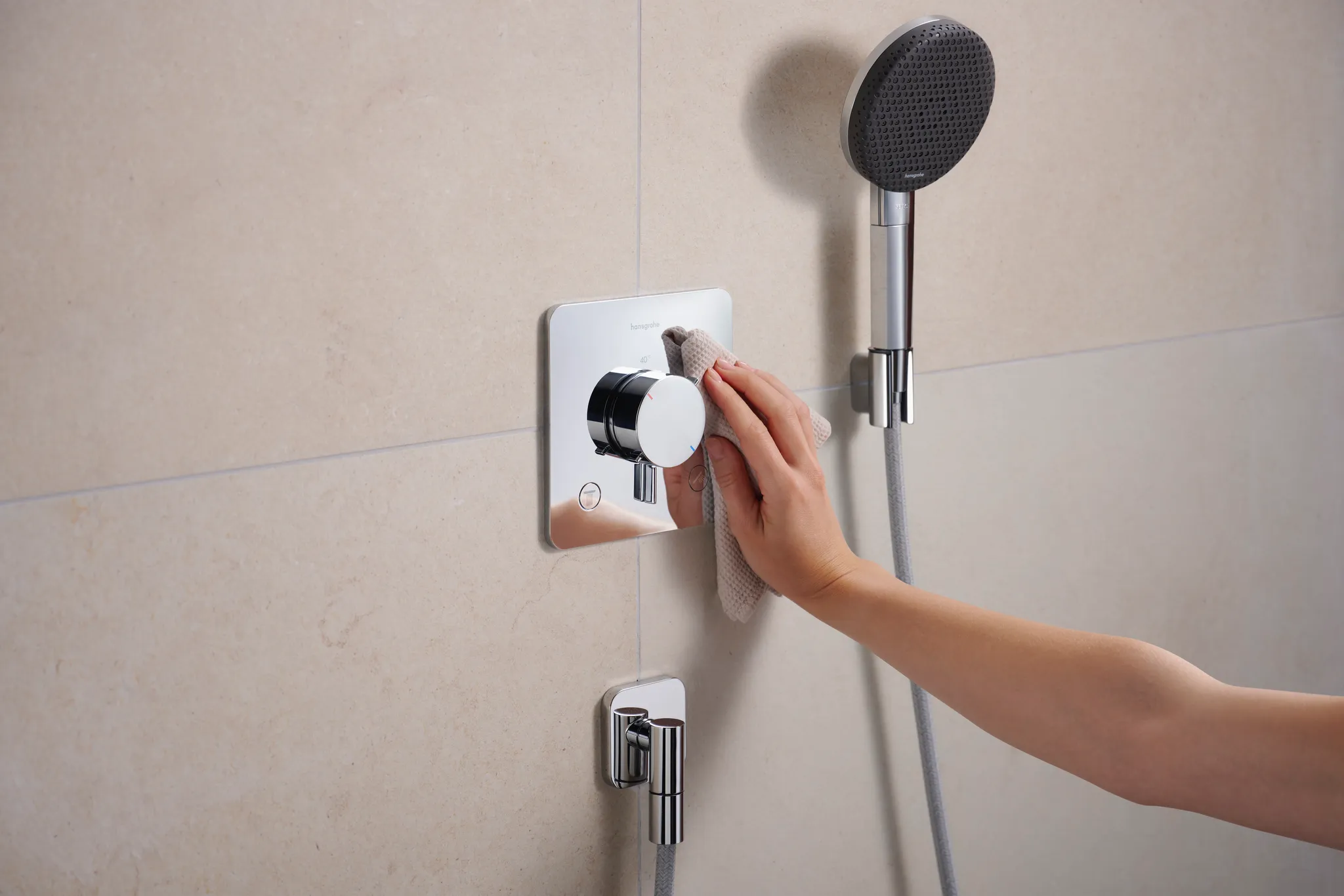 Hansgrohe Unterputz-Armatur „Ecostat Comfort Q“ Ausladung 0 mm in Chrom