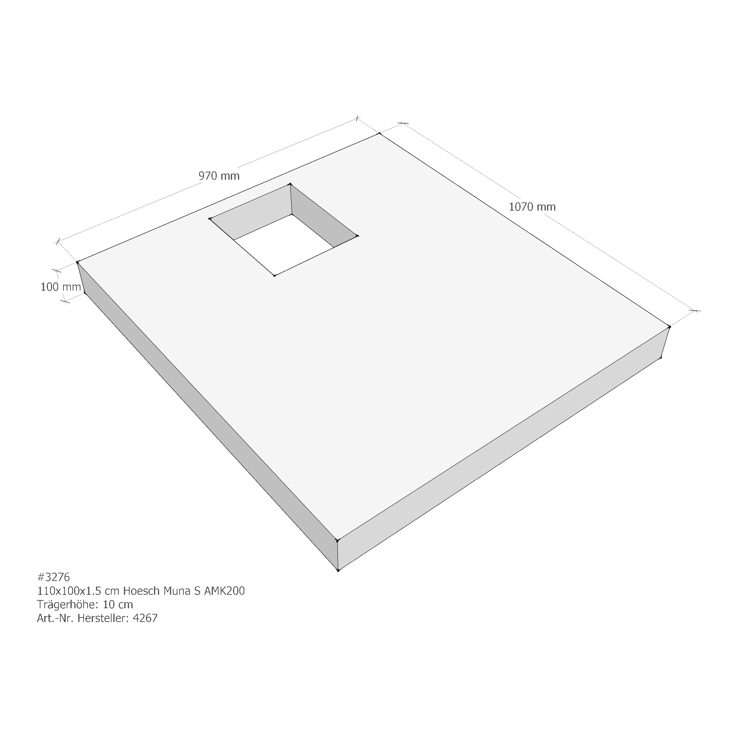 Duschwannenträger für Hoesch Muna S 110 × 100 × 1,5 cm Breite: 100 cm / Länge: 110 cm Duschwannenträger für Hoesch Muna S 110 × 100 × 1,5 cm Breite: 100 cm / Länge: 110 cm