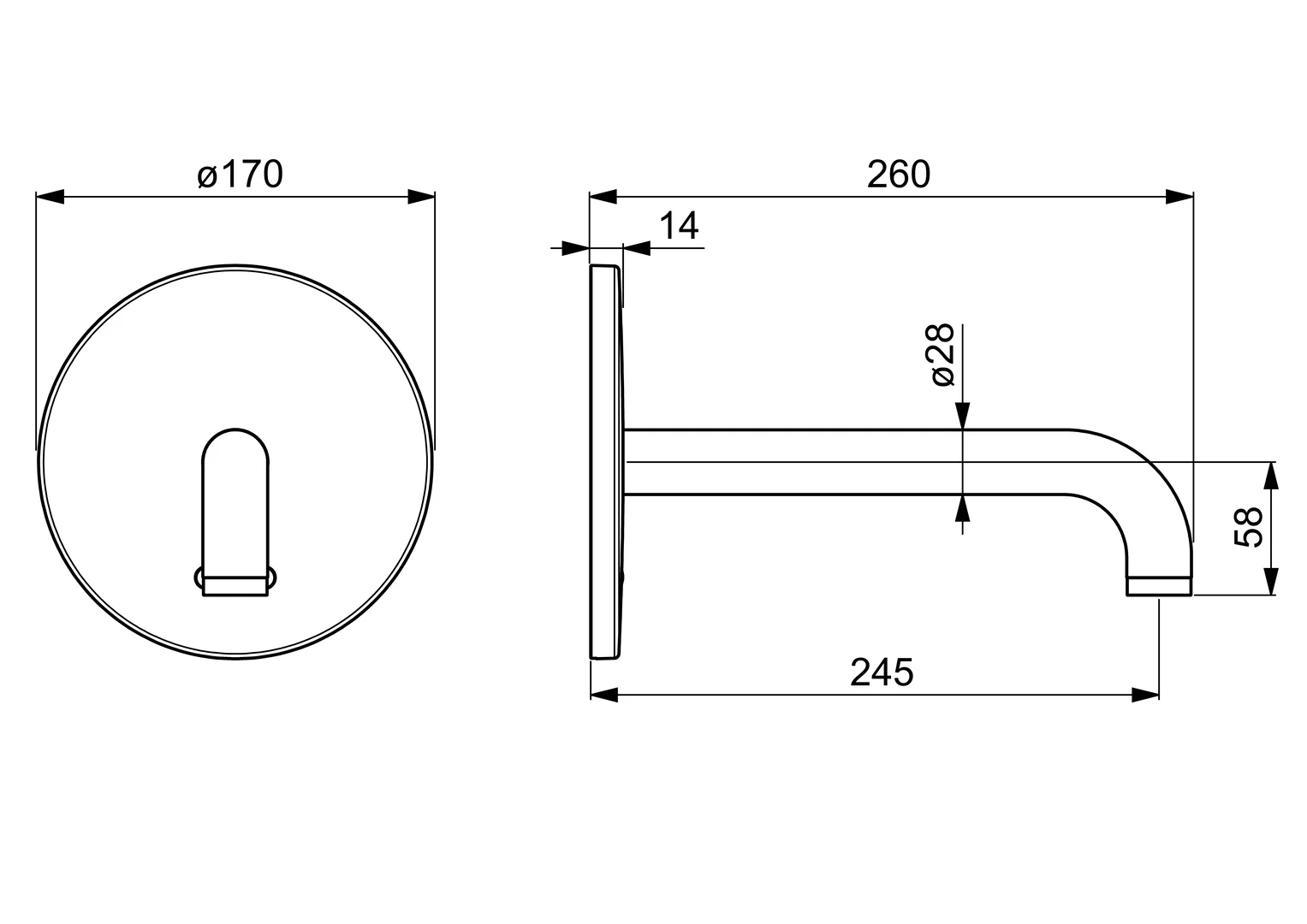HansaELECTRA Waschtischarmatur Hansaelectra 8180 Rosette rund 3V, BT Ausl. 245mm Chrom