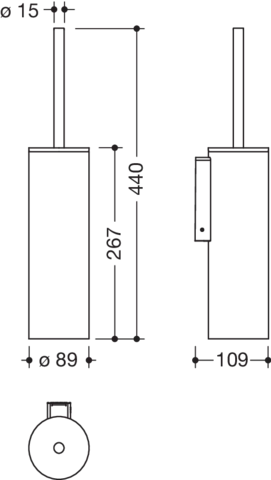 HEWI Toilettenbürstengarnitur „System 900“ 8,9 × 44 cm