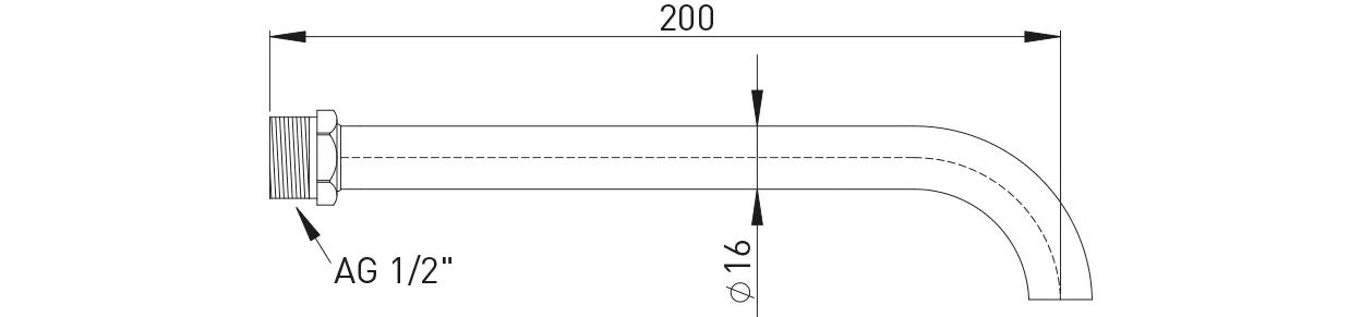 Auslauftülle MS verchromt 1/2″ x 200 mm passend zu Leckwasseranschlüssen Auslauftülle MS verchromt 1/2″ x 200 mm passend zu Leckwasseranschlüssen