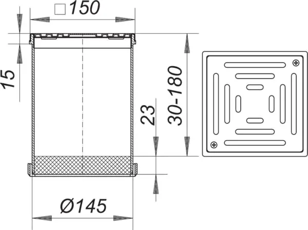 Terrassen-Aufsatz SEN 15, Rost verschr., 150 x 150 mm Terrassen-Aufsatz SEN 15, Rost verschr., 150 x 150 mm