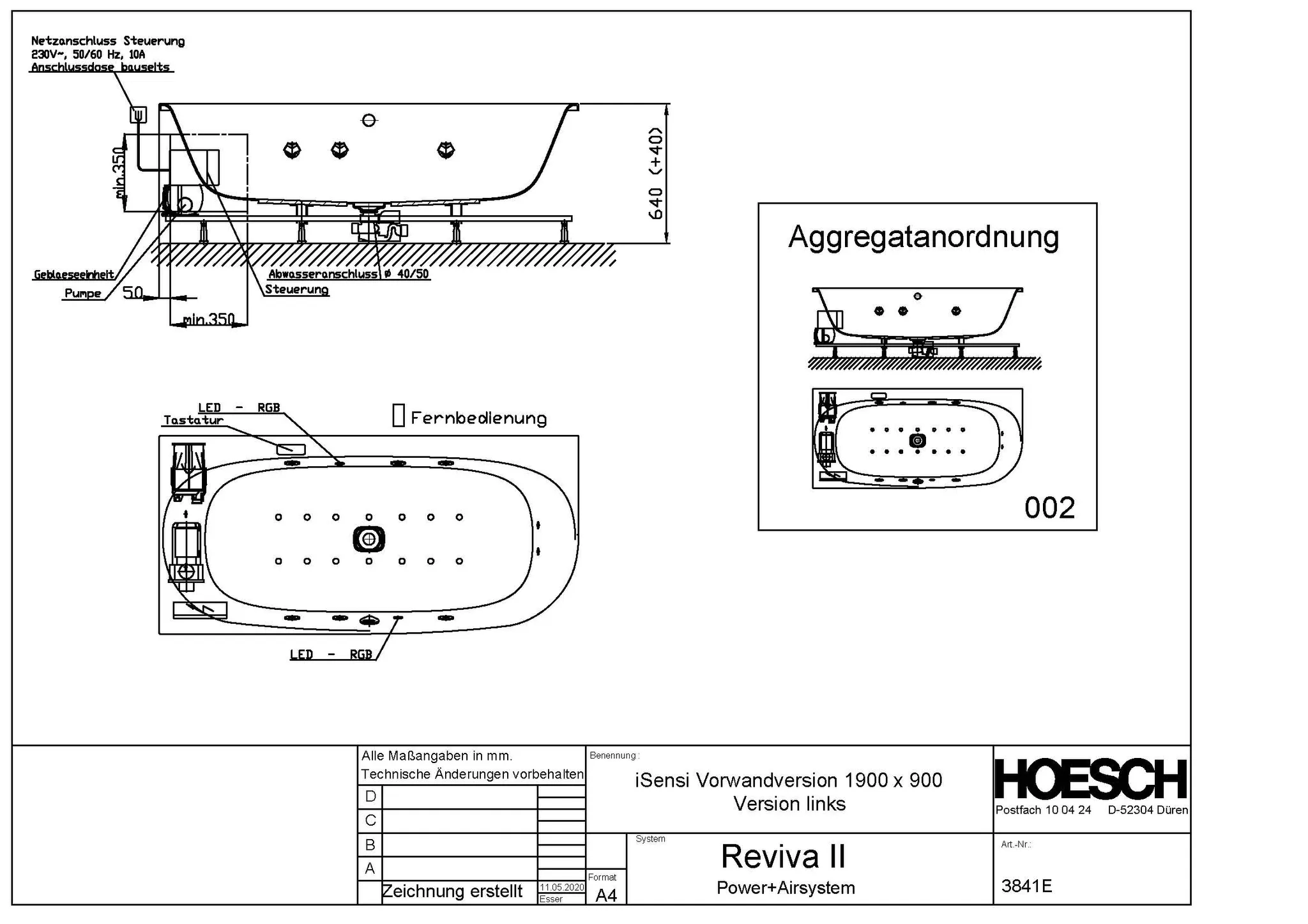 Hoesch Whirlwanne „iSensi“ mit Whirlsystem „Reviva II“ eck, asymmetrisch 190 × 90 cm in Weiß Hoesch Whirlwanne „iSensi“ mit Whirlsystem „Reviva II“ eck, asymmetrisch 190 × 90 cm in Weiß