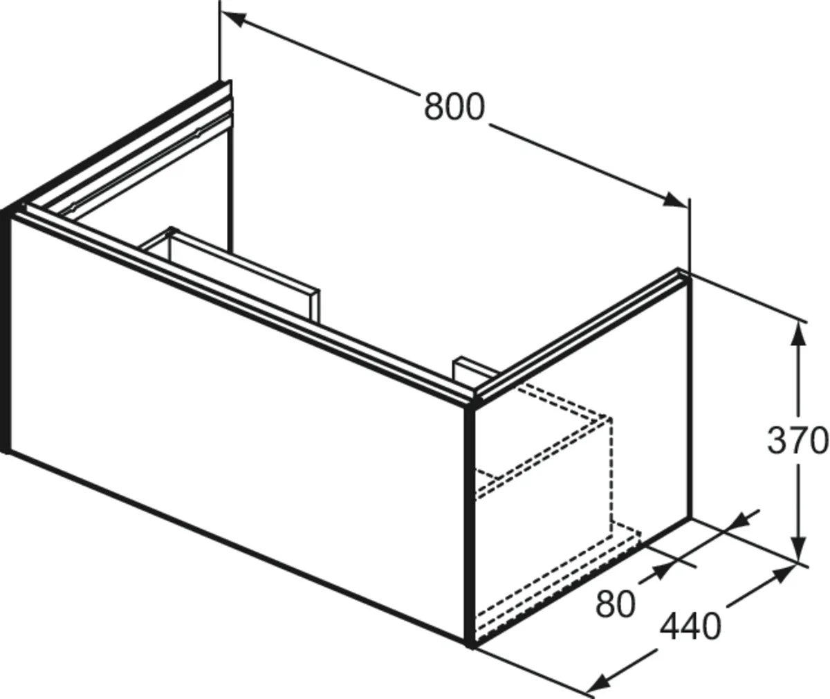 Ideal Standard Waschtischunterschrank „Conca“ 80 × 36,3 × 44 cm Anthrazit matt lackiert Ideal Standard Waschtischunterschrank „Conca“ 80 × 36,3 × 44 cm Anthrazit matt lackiert