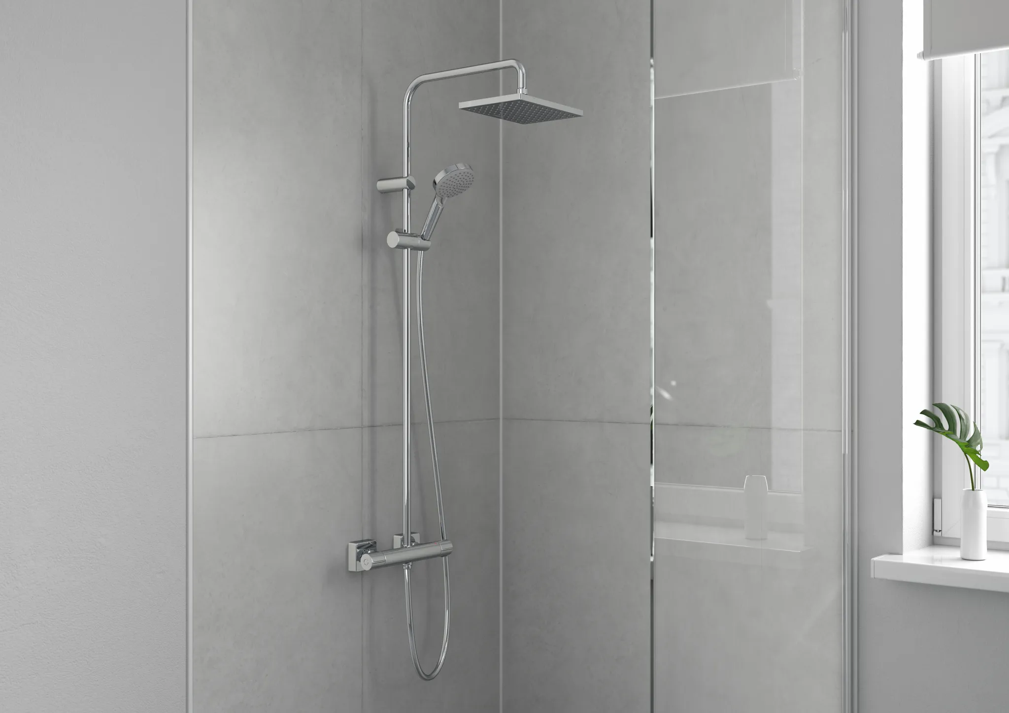 Showerpipe 230 1jet Vernis Shape chrom mit Brausethermostat