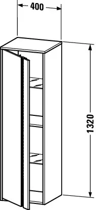 Duravit Halbhochschrank „Ketho“ 40 × 132 × 36 cm in Graphit Matt