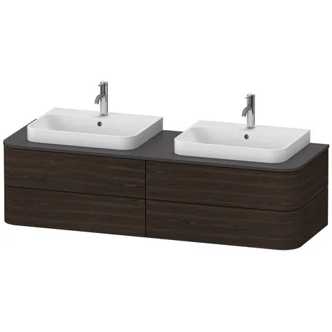 Duravit Waschtischunterschrank wandhängend „Happy D.2 Plus“ Nussbaum gebürstet