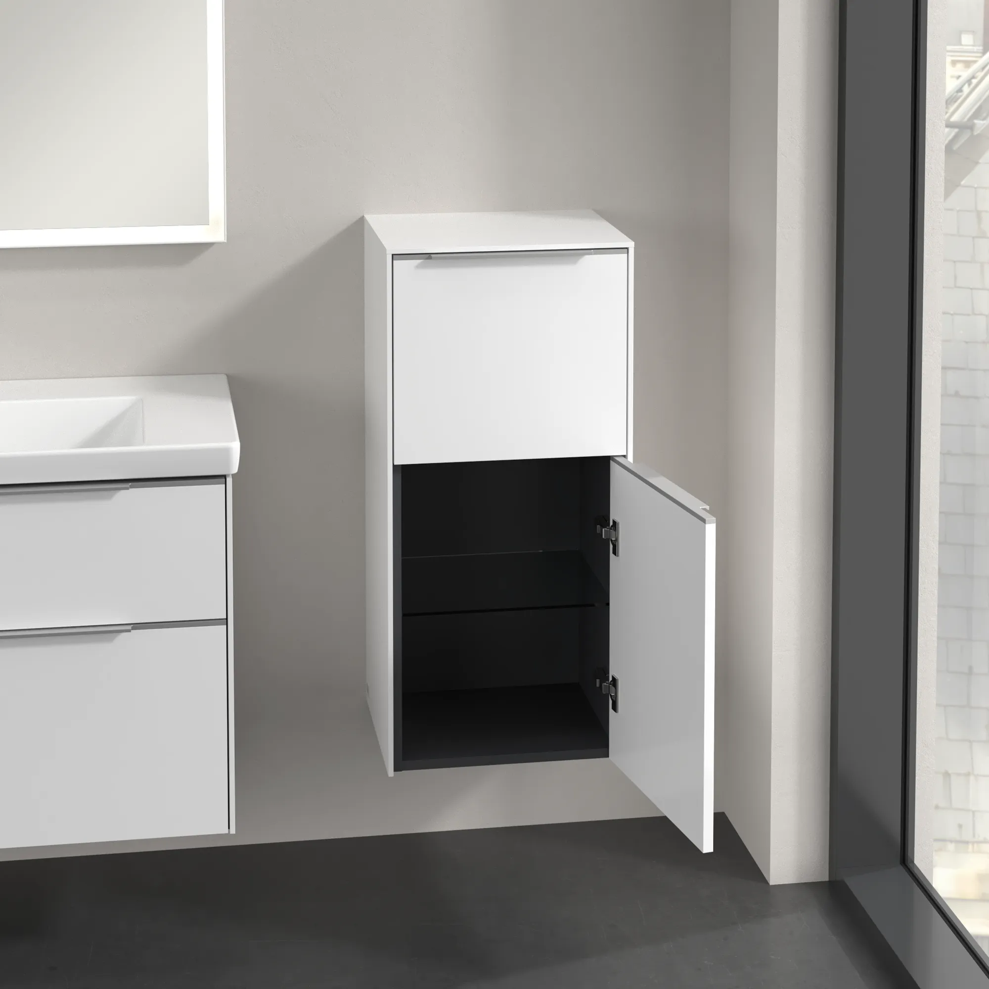 Villeroy & Boch Subway 3.0 Seitenschrank C59500, 400x860x362mm, Eckig, wandhängend, Anschlag rechts