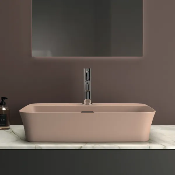 Waschbecken „Ipalyss“ 55 × 38 × 14,5 cm, Hahnlochposition mittig in Nude