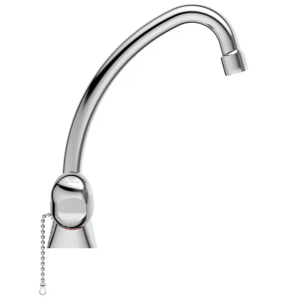 Zweigriff-Waschtischarmatur Alpha, ohne Ablaufgarnitur, mit Kette, Ausladung 155mm, Chrom Zweigriff-Waschtischarmatur Alpha, ohne Ablaufgarnitur, mit Kette, Ausladung 155mm, Chrom