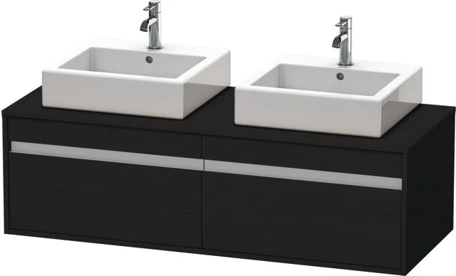 Duravit Waschtischunterschrank wandhängend „Ketho“ 140 × 42,6 × 55 cm Eiche Schwarz Duravit Waschtischunterschrank wandhängend „Ketho“ 140 × 42,6 × 55 cm Eiche Schwarz
