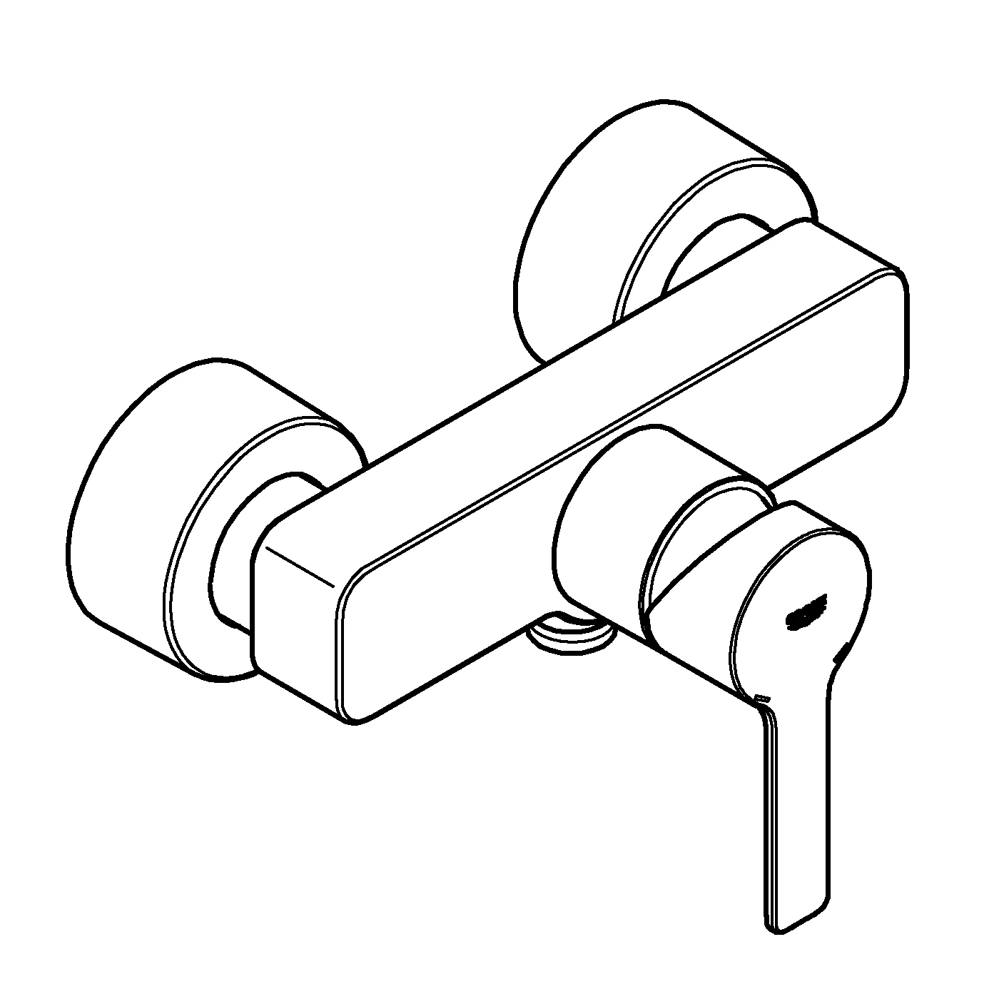 Einhand-Brausebatterie Lineare 33865_1, Wandmontage, mit Temperaturbegrenzer