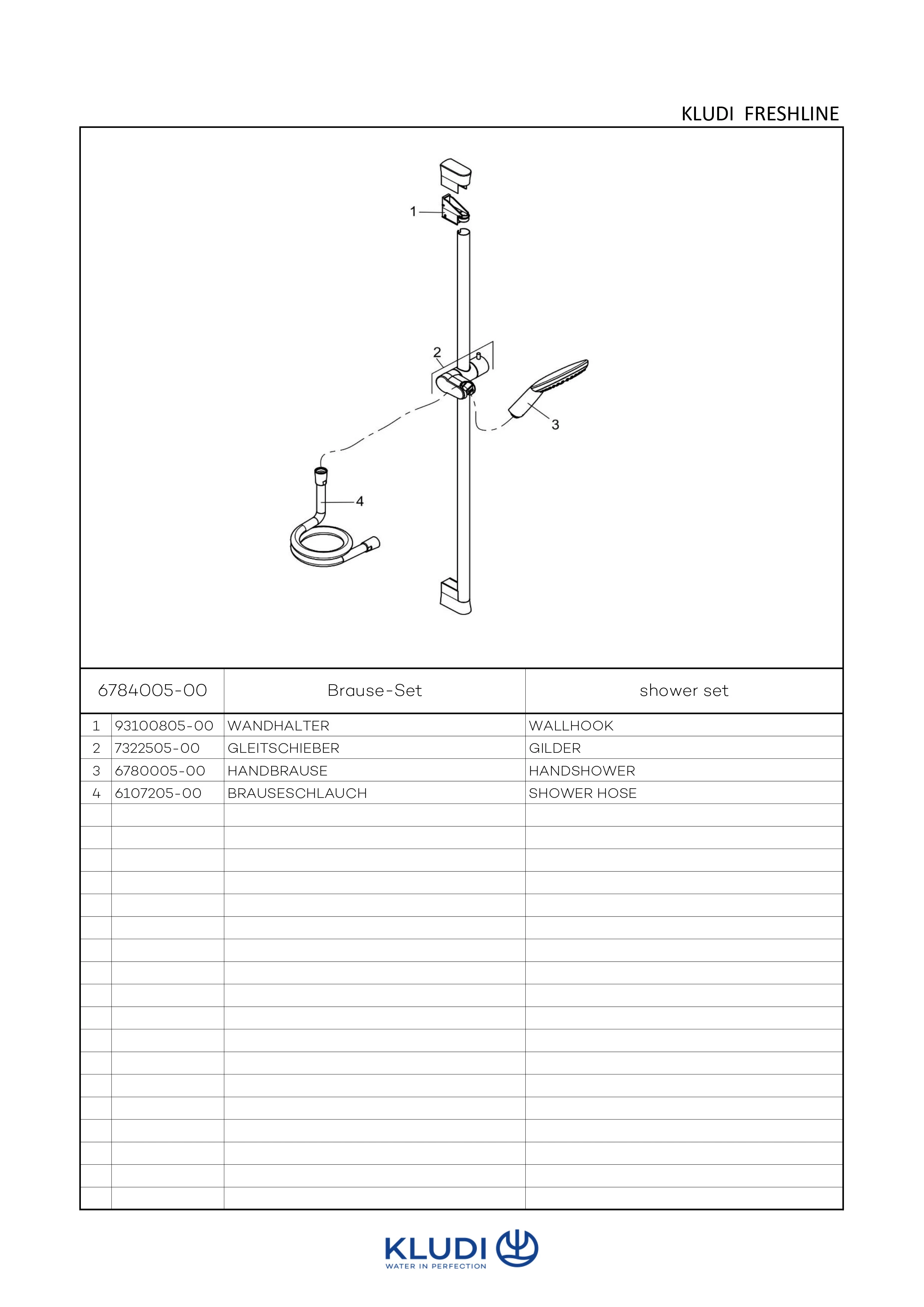 FRESHLINE Brause-Set 1S L=900mm chrom