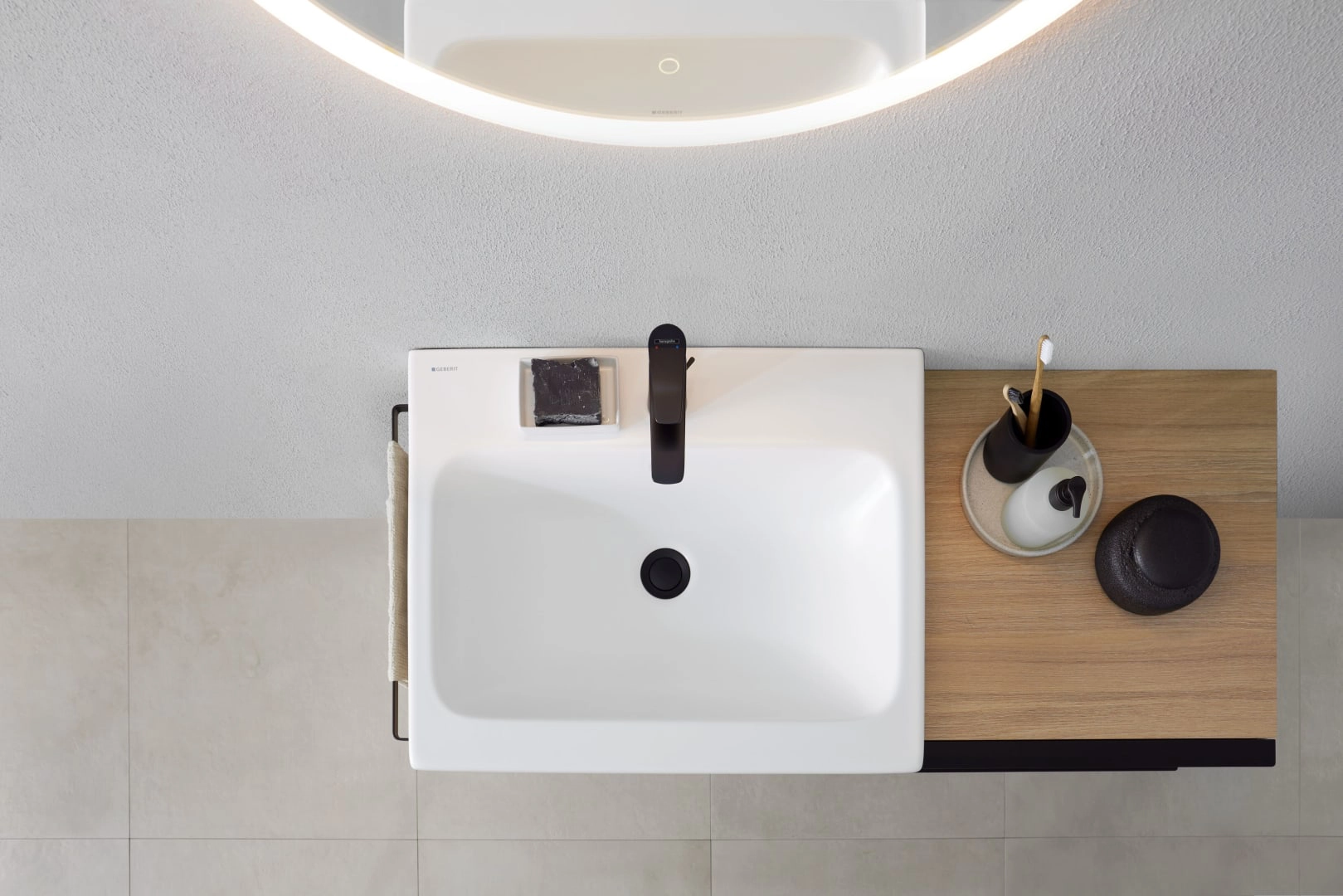 Aufsatzwaschtisch „iCon Light“, rechteckig, Hahnlochposition mittig 75 × 48 cm in weiß matt Aufsatzwaschtisch „iCon Light“, rechteckig, Hahnlochposition mittig 75 × 48 cm in weiß matt