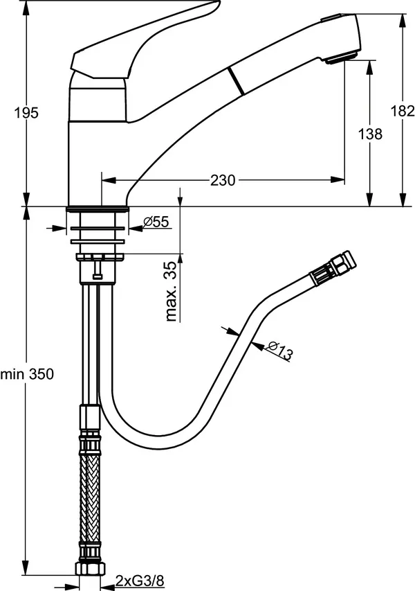 Küchenarmatur Cerasprint Neu Ausladung 230mm mit herausziehbarer HB Chrom Küchenarmatur Cerasprint Neu Ausladung 230mm mit herausziehbarer HB Chrom