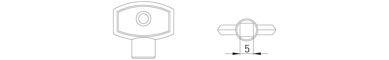 ASW HG-TEC Schlüssel zu Lüftungsstopfen, Metallguss vernickelt