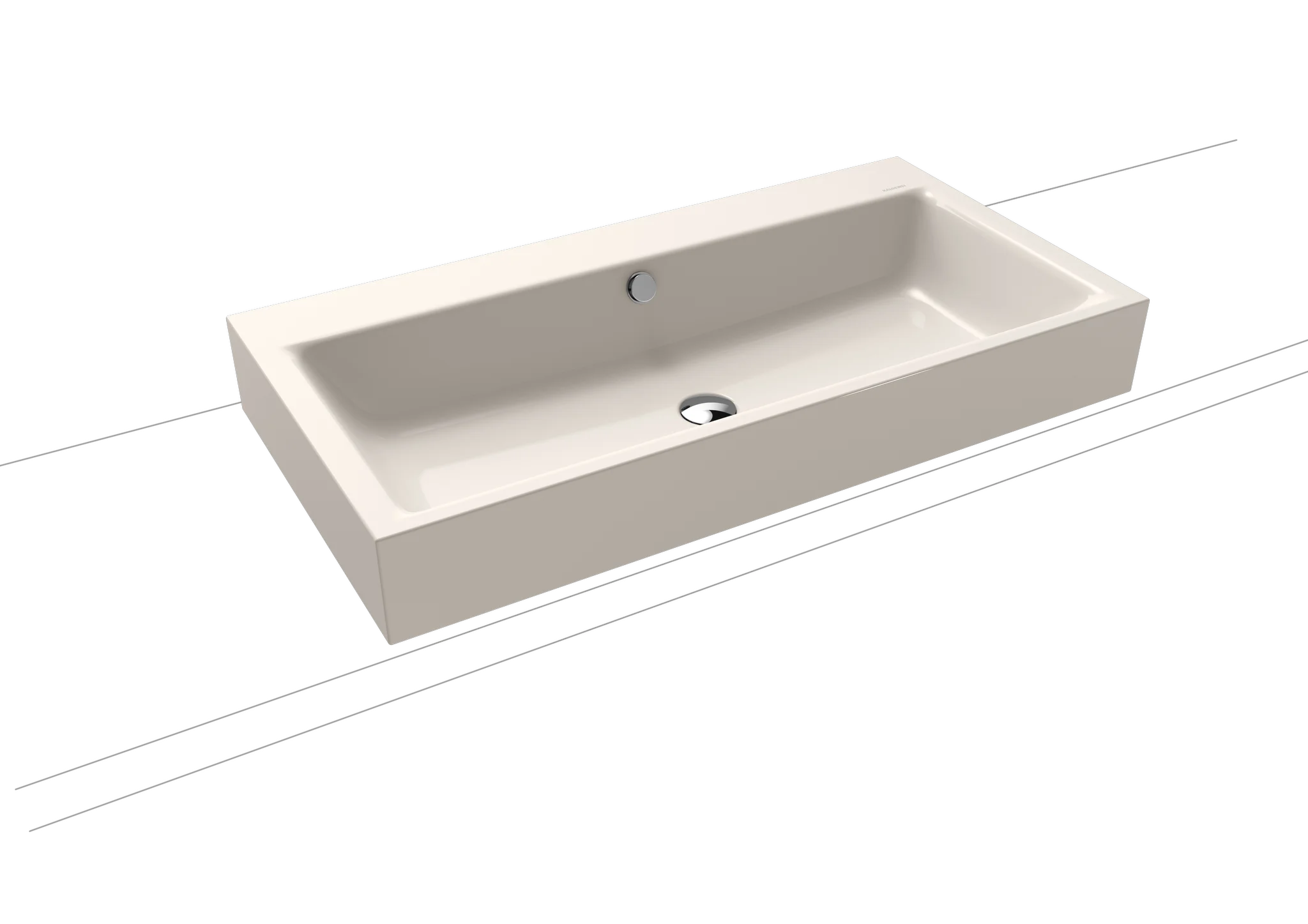 Kaldewei PURO Aufsatzwaschtisch, 900x460 mm, Randhöhe 120 mm, Alpinweiß, Perl-Effekt, mit Überlauf