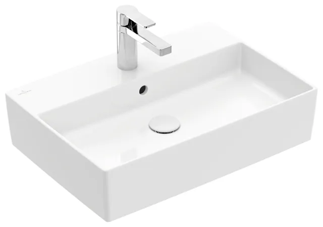 Villeroy & Boch Aufsatzwaschtisch aus TitanCeram „Memento 2.0“ 600 × 420 × 140 mm, mit Hahnlochbohrung, Hahnlochposition mittig in Weiß Alpin Villeroy & Boch Aufsatzwaschtisch aus TitanCeram „Memento 2.0“ 600 × 420 × 140 mm, mit Hahnlochbohrung, Hahnlochposition mittig in Weiß Alpin