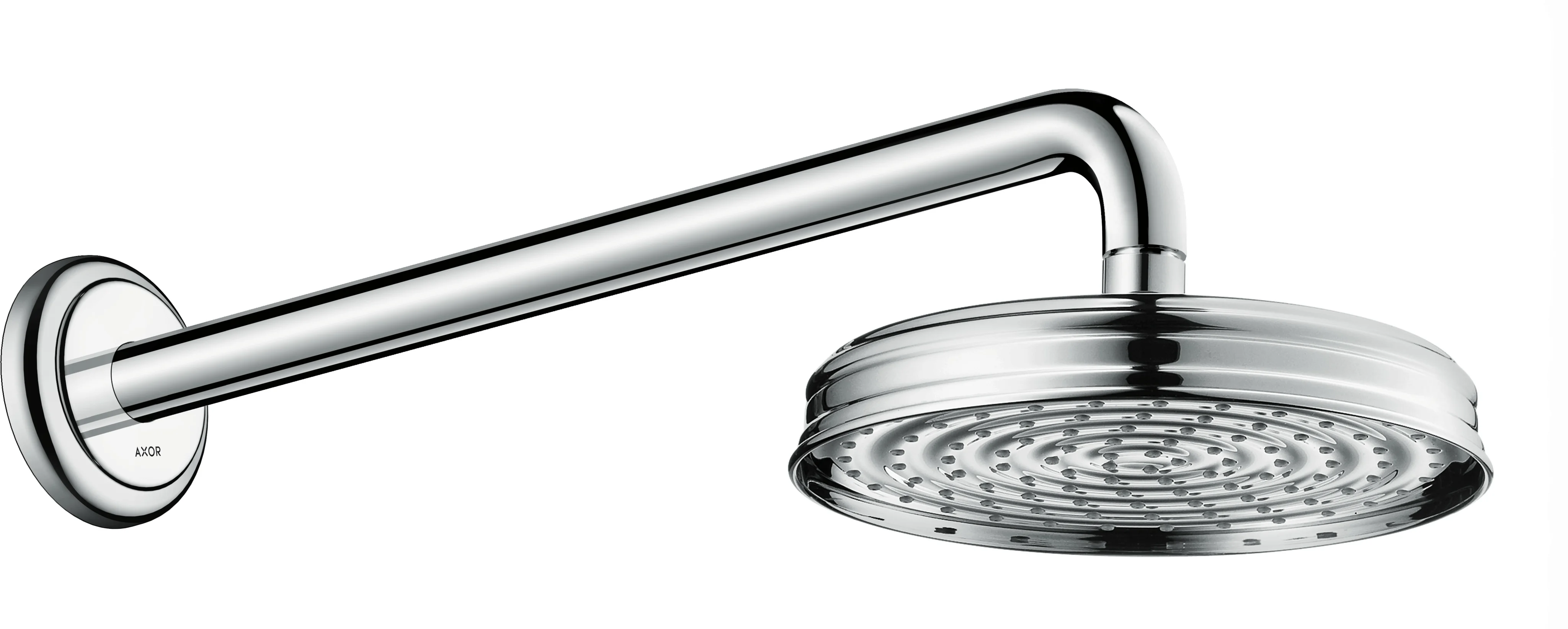 Hansgrohe AXOR Montreux Kopfbrause 180 mm, Chrom, RainAir Strahl, verstellbarer Winkel, abnehmbare Strahlscheibe, DN15 Anschluss Hansgrohe AXOR Montreux Kopfbrause 180 mm, Chrom, RainAir Strahl, verstellbarer Winkel, abnehmbare Strahlscheibe, DN15 Anschluss