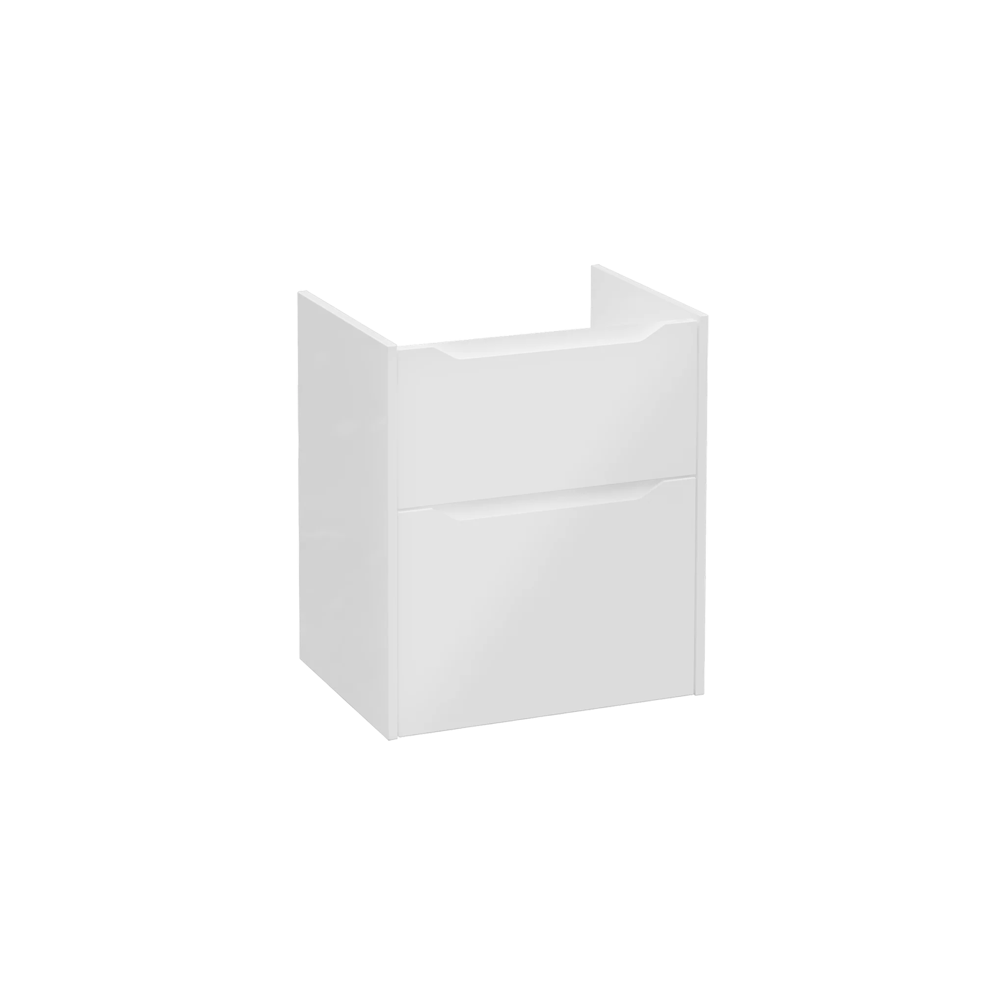 VitrA New Integra Square Waschtischunterschrank, 56,5 x 45 x 65 cm, weiß Hochglanz, 2 Vollauszüge mit Softclose, Wandmontage
