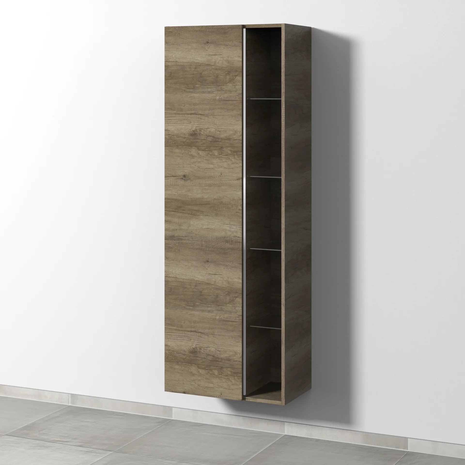 Sanipa Stauraumschrank „3way“ 600 × 1700 × 345 mm Anschlag links, in Eiche Nebraska, Anschlag links