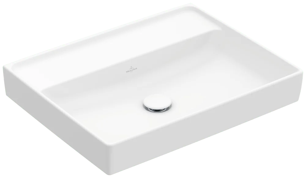 Villeroy & Boch Collaro Waschbecken, 600x470x160mm, Stone White CeramicPlus, TitanCeram, Wandmontage