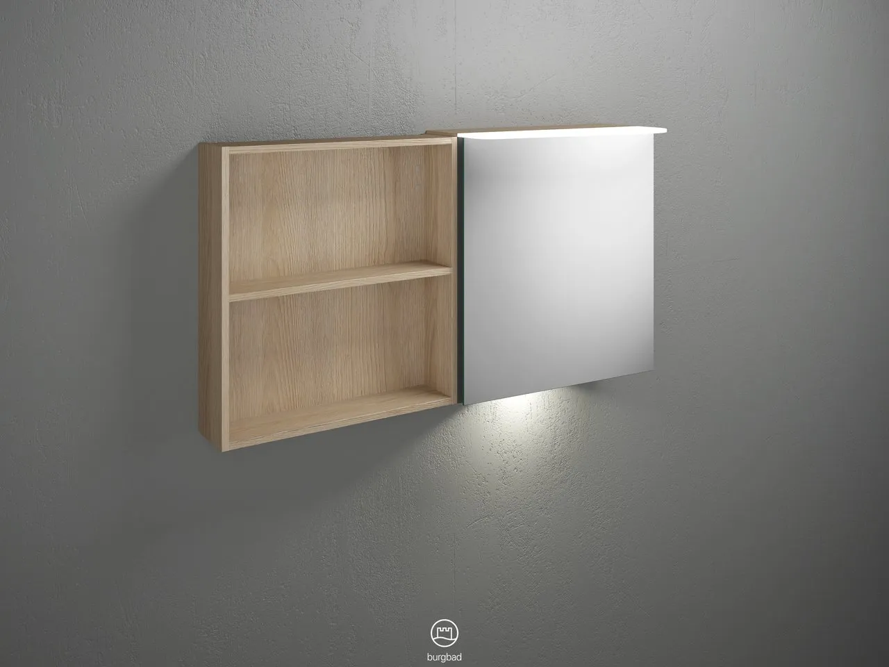 Badu Spiegelschrank SFUC120 von burgbad - 310 mm tief, 1.200 mm breit, 665 mm hoch