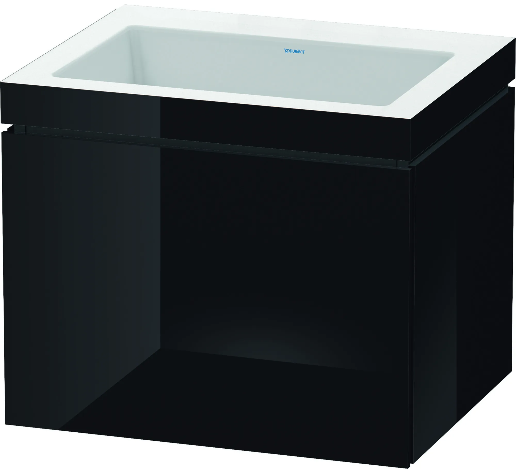 Duravit Möbelset c-shaped Set wandhängend wandhängend „L-Cube“ 60 × 50 × 48 cm Schwarz Hochglanz